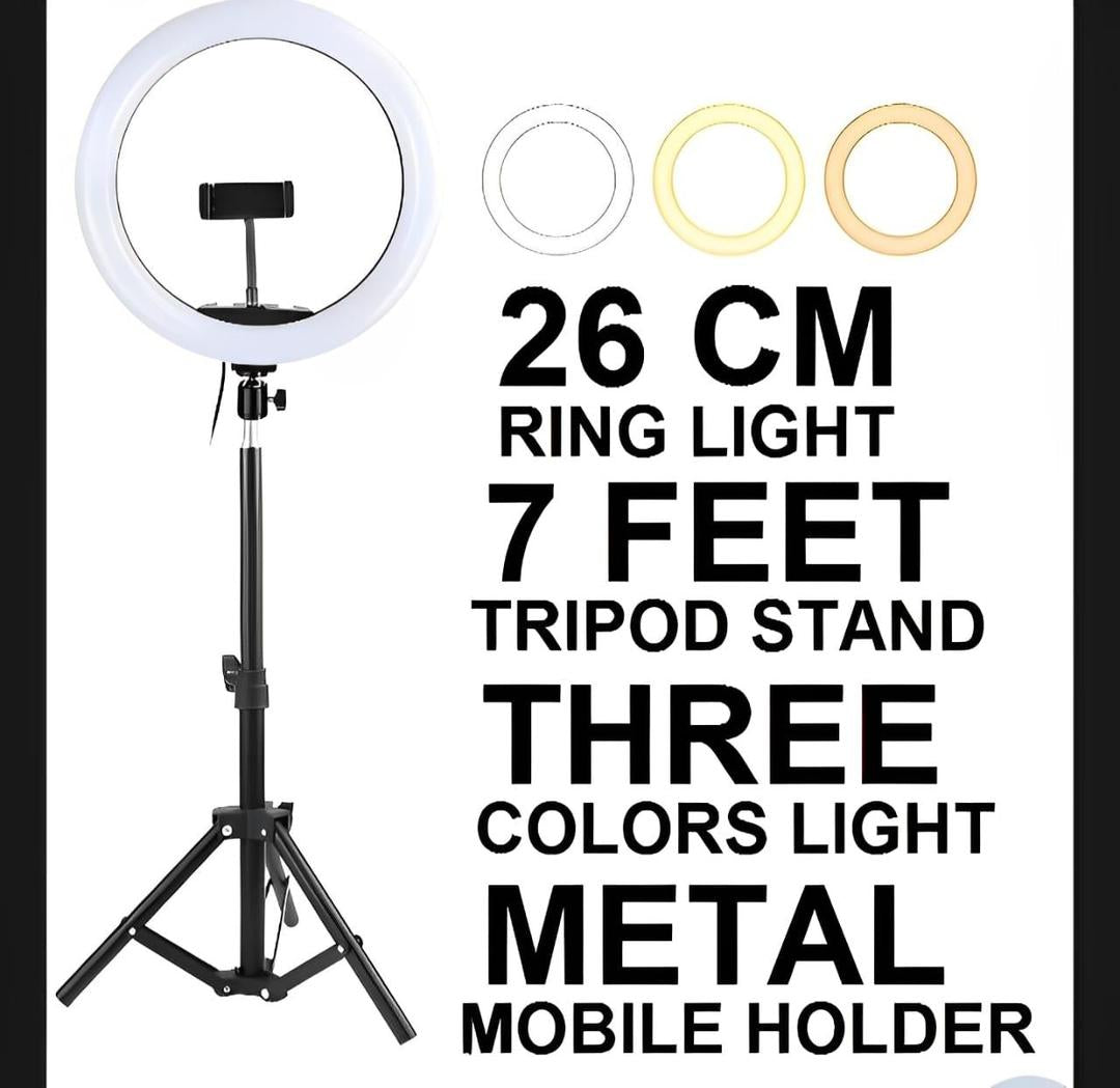 (free shipping) LED Ring Light with 84 inches Tripod Stand, Selfie Ring Light for Video Recording, Live Streaming, TikTok & YouTube, Compatible with iPhone & Android (Black)