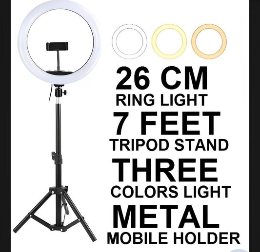 (free shipping) LED Ring Light with 84 inches Tripod Stand, Selfie Ring Light for Video Recording, Live Streaming, TikTok & YouTube, Compatible with iPhone & Android (Black)