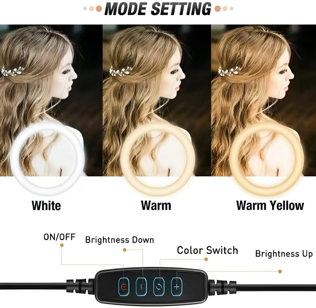 (free shipping) LED Ring Light with 84 inches Tripod Stand, Selfie Ring Light for Video Recording, Live Streaming, TikTok & YouTube, Compatible with iPhone & Android (Black)