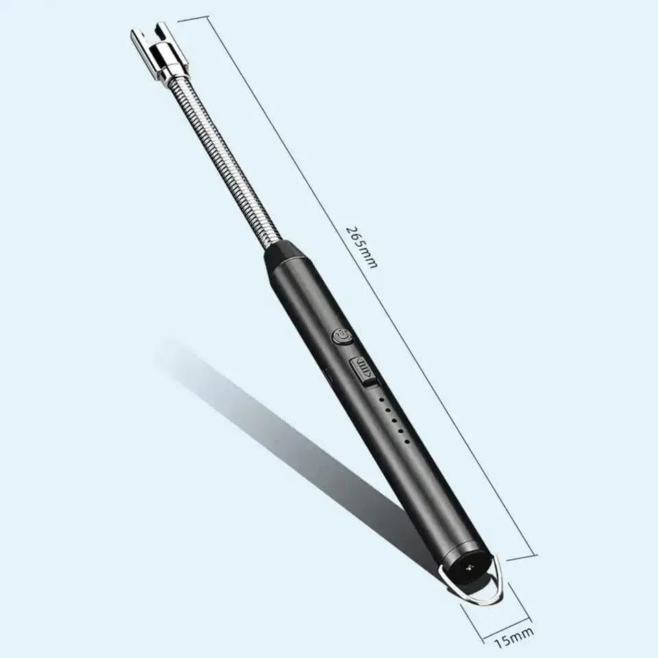 Rechargeable Type C Electric Lighters, Black | Flameless and Windproof, Plasma Arc, 360° Long Reach Flexible Neck, LED Power Display, For Candles, BBQ Grill & Camping(free home delivery)