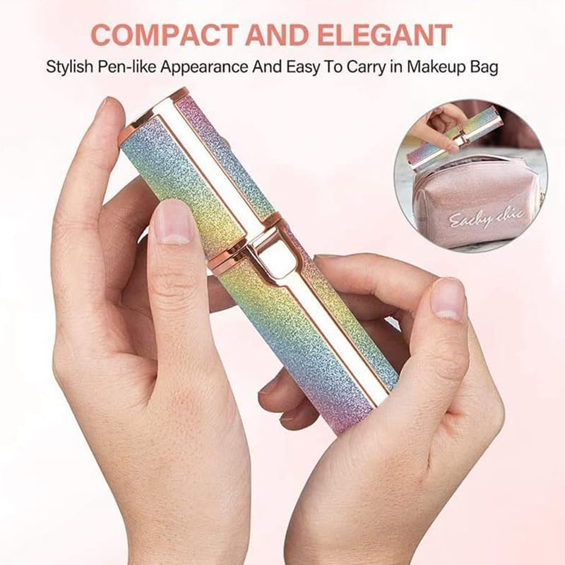 Eyebrow & Facial Hair Removal for Women, 2 in 1 Rechargeable Face Shavers and Eyebrow Trimmer with LED Light, Portable Painless Hair Removal Device for Eyebrows Lips Chin Body Peach Fuzz