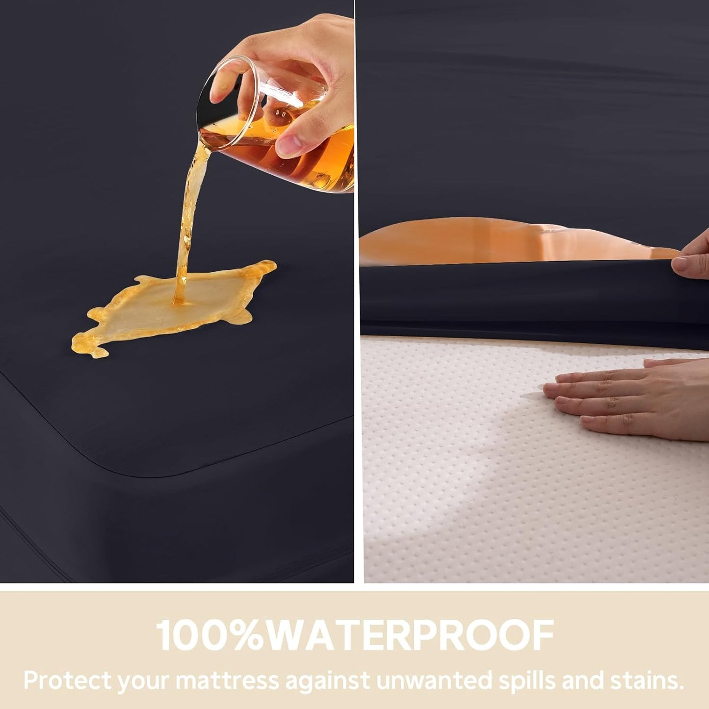 premium Waterproof Mattress Cover Bed Cover,Zippered Mattress Encasement for Bed, Noiseless Breathable Machine Washable,Black(free home delivery)