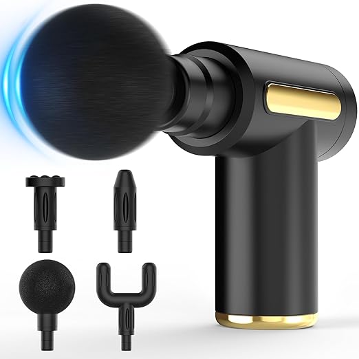 Massage Gun, Small Travel Tool, Massage Gun Deep Tissue,Percussion Handheld Portable Muscle Massager Tool for Full Body Pain Relief, Ideal Gifts for Men, Women(Black)free delivery