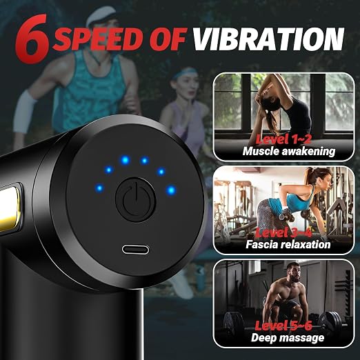 Massage Gun, Small Travel Tool, Massage Gun Deep Tissue,Percussion Handheld Portable Muscle Massager Tool for Full Body Pain Relief, Ideal Gifts for Men, Women(Black)free delivery