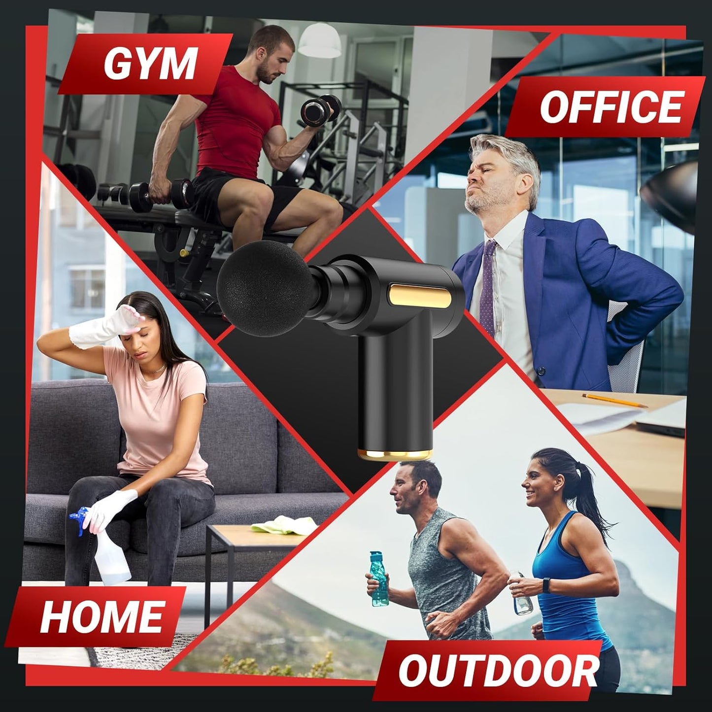 Massage Gun, Small Travel Tool, Massage Gun Deep Tissue,Percussion Handheld Portable Muscle Massager Tool for Full Body Pain Relief, Ideal Gifts for Men, Women(Black)free delivery