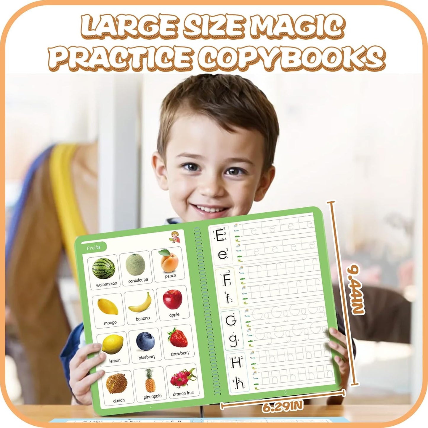 Magic Practice Copybook, Reusable Writing Practice Book, for Preschool Kids Age 3-8 Calligraphy 9.44in×6.29in(4 Books with Pens)free home delivery