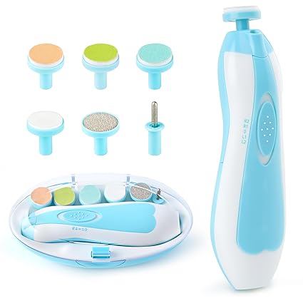 Baby Nail Trimmer File with Light Safe Electric Nail Clippers Kit for Newborn Infant Toddler Kids Toes and Fingernails Care, Polish and Trim Battery Operated (free home delivery)