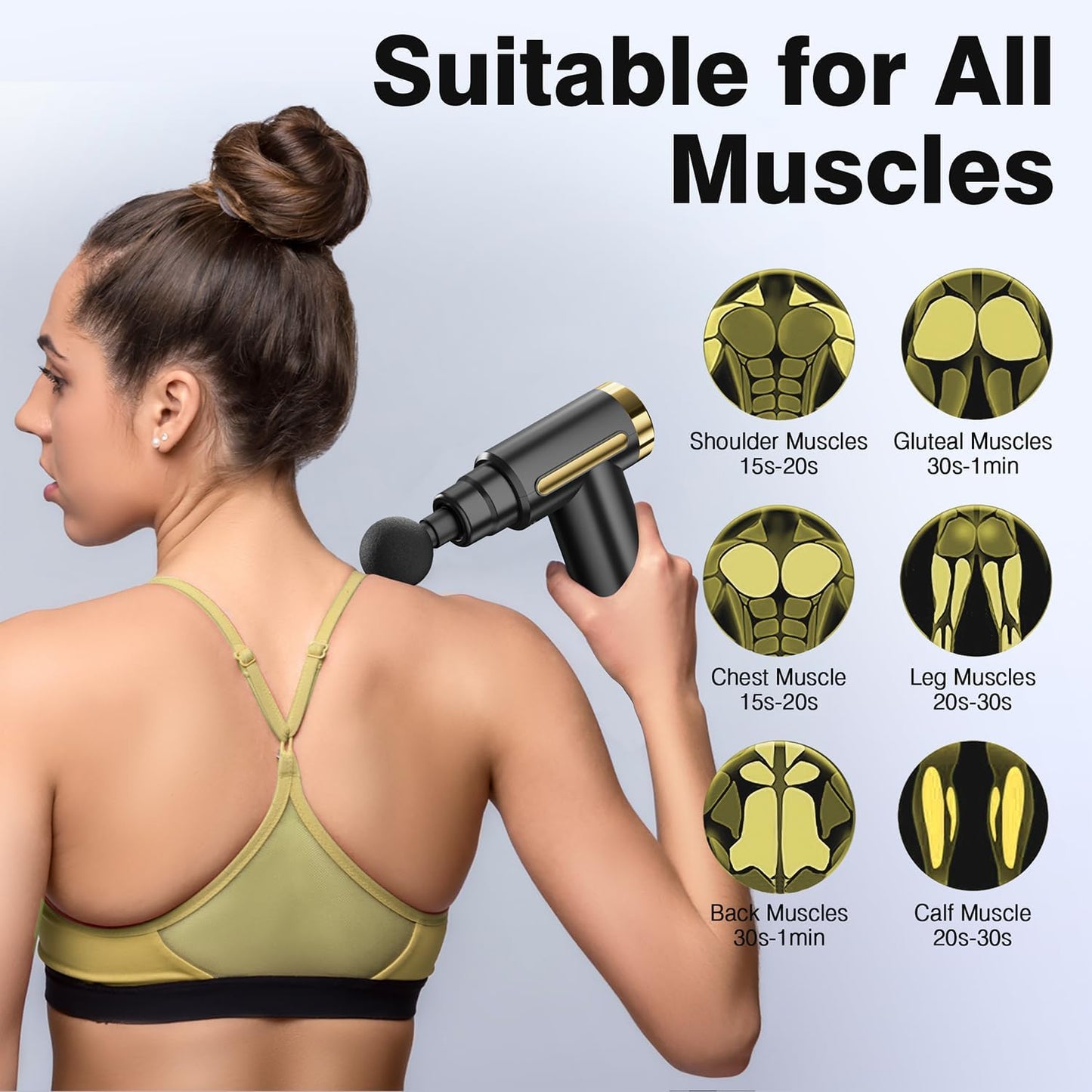 Massage Gun, Small Travel Tool, Massage Gun Deep Tissue,Percussion Handheld Portable Muscle Massager Tool for Full Body Pain Relief, Ideal Gifts for Men, Women(Black)free delivery