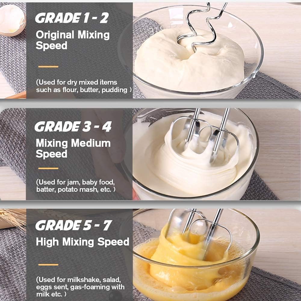 Electric Hand Mixer, 7 Speed Egg and Flour Automatic Mixing with Whisk for Cooking of Bread, Cake (free home delivery)