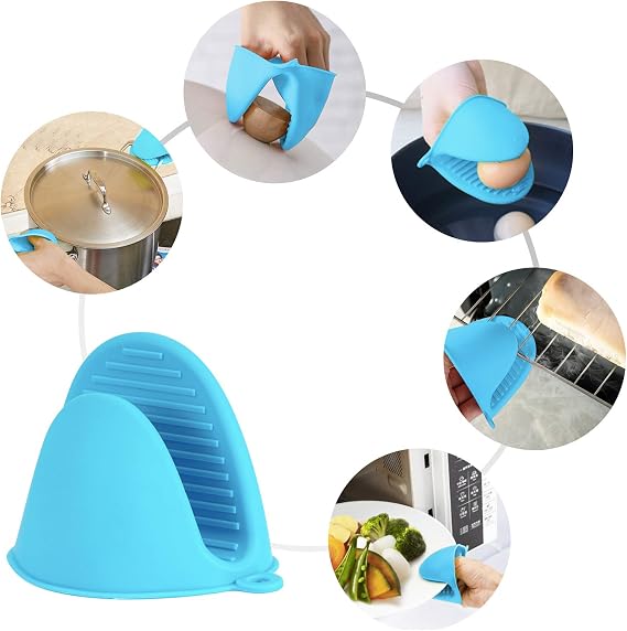 pair of Silicone Oven Mitts Heat Resistant, Silicone Potholders for Kitchen, Mini Rubber Oven Glove Kitchen Mittens, Cute Cooking Mitts (multicolor)free home delivery