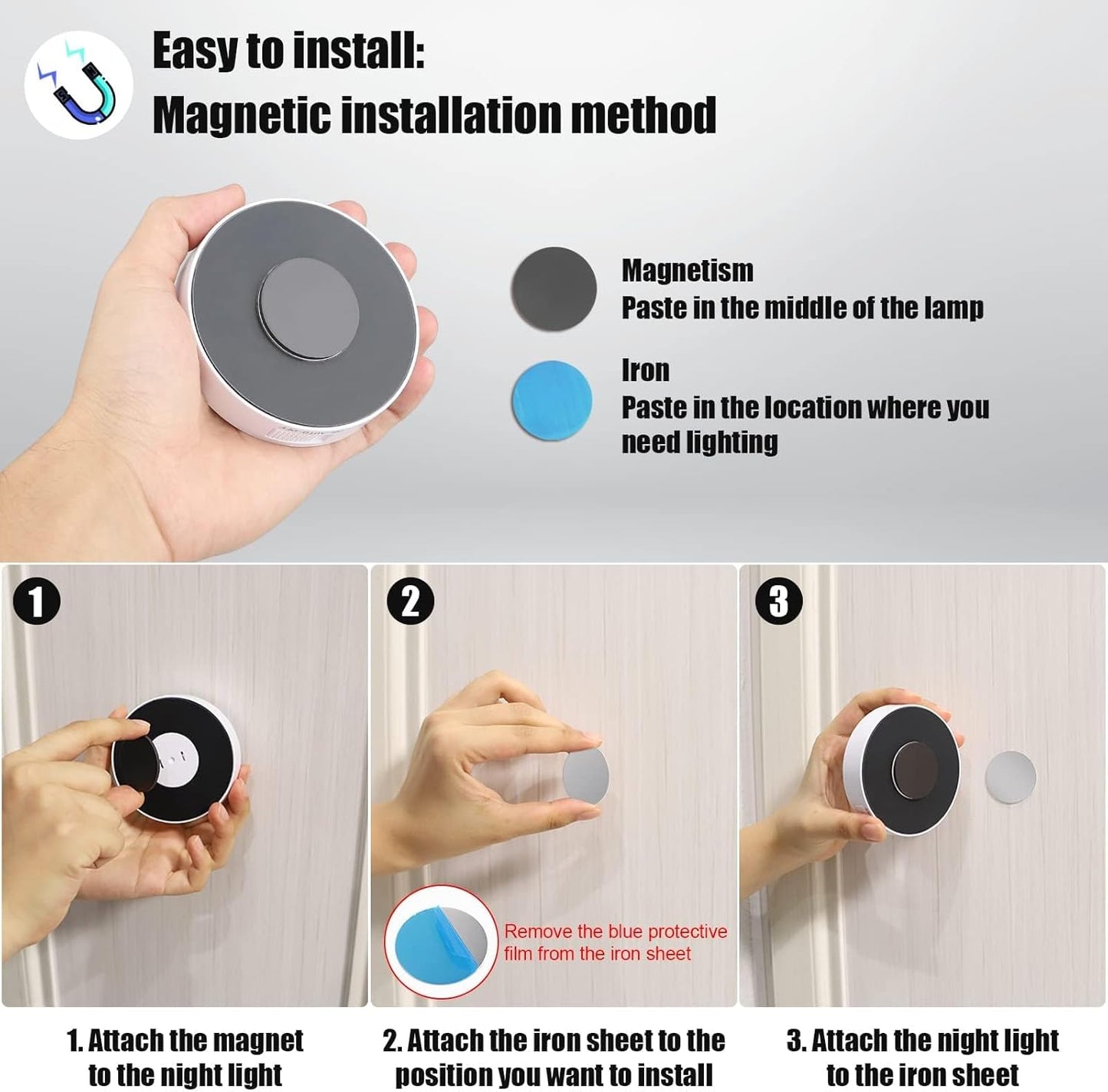 Motion Sensor Light Indoor, Upgraded 14 LEDs Night Light USB Rechargeable, 3 Light Modes & Long Last Battery, Cordless Magnetic NightLight for Closet, Bedroom, Stairs - Warm White (free home delivery)