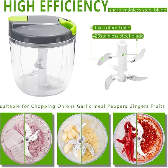 Manual Food Processors & Chopper with Cover and Handle, Manual Onion Chopper (free shipping)
