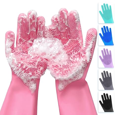 Silicone Dishwashing Gloves – Non-Slip Silicone Gloves for Washing Dishes | Household Use(free home delivery
