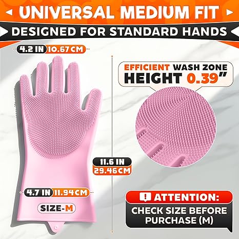Silicone Dishwashing Gloves – Non-Slip Silicone Gloves for Washing Dishes | Household Use(free home delivery