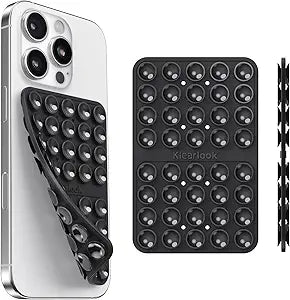Silicone Phone Sticky Grip, Suction Phone Case Mount for iPhone and Android, Hands-Free Sticky Cell Phone Grip, Mobile Fidget Mirror Holder for Selfies and Videos