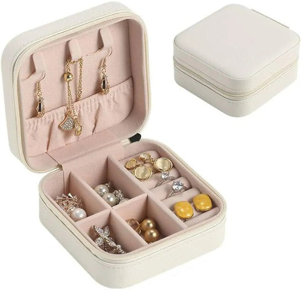 Jewelry Case Small Jewelry Box Jewelry Organizer Storage Case Portable PU Leather Mini Jewelry Travel Case for Girls Womens Earring, Necklace, Rings,Bracelets