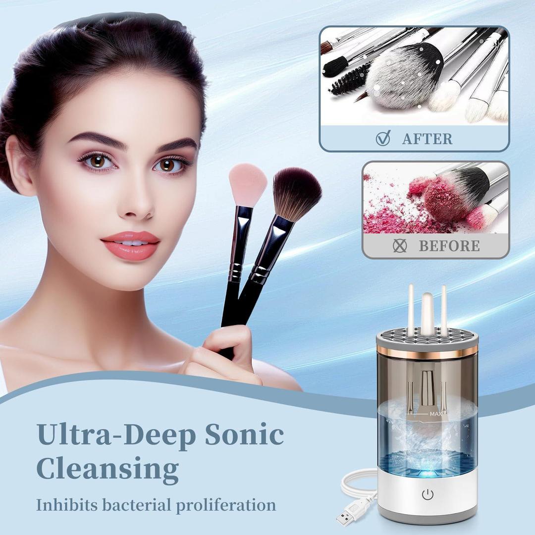 3 In 1 Electric Makeup Brush Cleaner Machine,Automatic Makeup Brush Cleaner Electric,Cleaning Tool,Cosmetic Brushes Cleaners,For Deep Cleaning